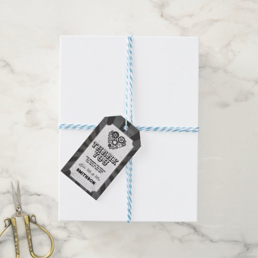 Bedankt Labels Wedding Steampunk Wedding Hearts Cadeaulabel (Met Touw)