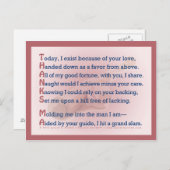 Bedankt, MA (Acrostiek) Briefkaart (Voorkant / Achterkant)