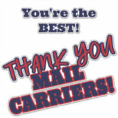 Bedankt Mail Carriers Je bent de Beste Sticker (Voorkant)