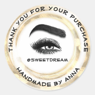 Bedankt Makeup Artist Lash Cleaner Gray Golden Whi Ronde Sticker