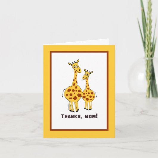 Bedankt Mam Cute Giraffe Illustration Kaart (Voorkant)