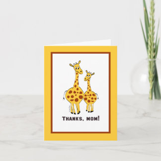 Bedankt Mam Cute Giraffe Illustration Kaart