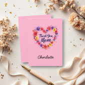 Bedankt mam | Gepersonaliseerde Bloemen Moederdag Kaart