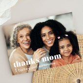 "bedankt mam, ik bleek geweldige" aangepaste foto kaart