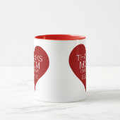 BEDANKT MAM VOOR HET HEBBEN VAN ME Rode Hart Typog Mok (Midden)