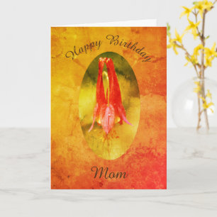 Bedankt mama Columbine Flower Art Birthday Kaart