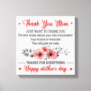 Bedankt mama Happy Moederdag Canvas Afdruk