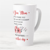 Bedankt mama Happy Moederdag Latte Mok (Rechterhoek)
