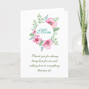 Bedankt mama Moederdag Feestdagen Kaart