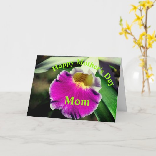 Bedankt mama Orchid Flower Moederdag Kaart (Gele Bloem)