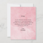 Bedankt Matron van Honor Pink Peony Perfume Kaart (Achterkant)