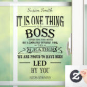 bedankt met een persoonlijk boog-uittredingsbord raamsticker (Huis)