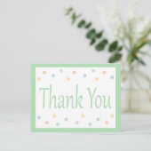 Bedankt Mint Green en White Polka Dots Briefkaart (Staand voorkant)