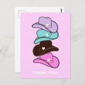 Bedankt Modern Cowboy Pet Stack Pink Briefkaart (Voorkant / Achterkant)