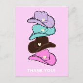 Bedankt Modern Cowboy Pet Stack Pink Briefkaart (Voorkant)