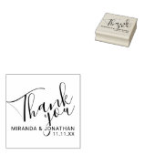 'Bedankt' Modern Script Wedding Favor Rubberstempel (Gestempeld)