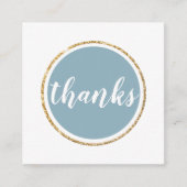 BEDANKT modern spot handgeschreven script stoffig  Vierkante Visitekaartje (Voorkant)