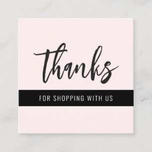 Bedankt Modern Stripe Pink Square Visitekaartje