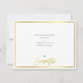 BEDANKT modern turquoise blauw goud schrijven SAMA (Achterkant)