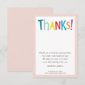 BEDANKT moderne heldere kleurrijke typografie (Voorkant / Achterkant)