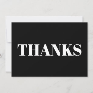 Bedankt moderne serif typografie witte zwarte kaar