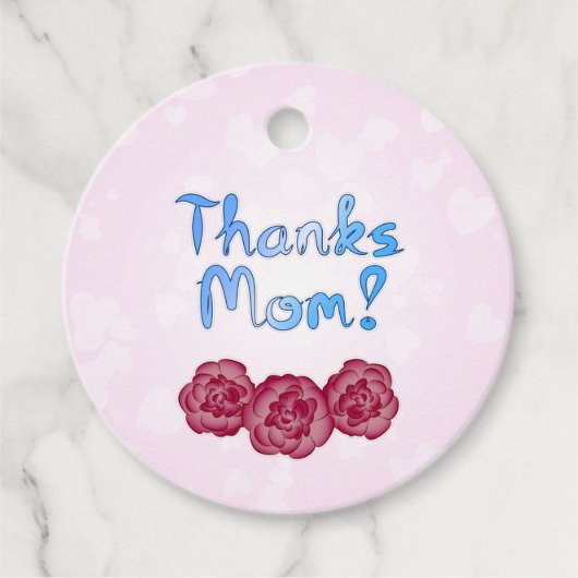 Bedankt Moeder met Anjer Bloem voor Moederdag Bedankjes Labels (Voorkant)