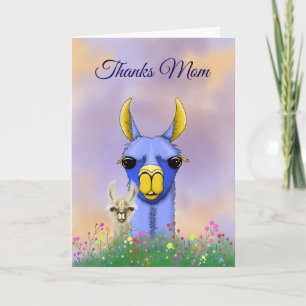 Bedankt Mom llama Moederdag Kaart