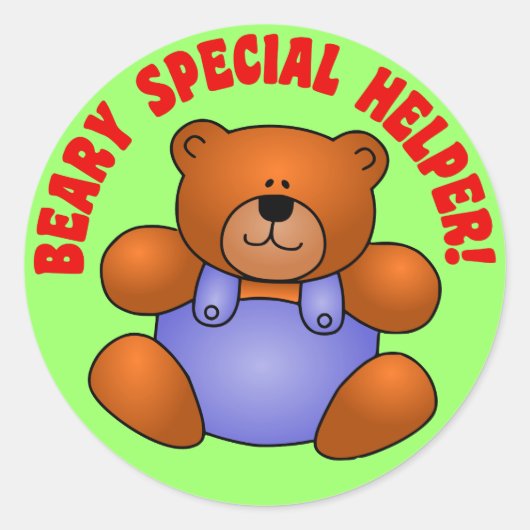 Bedankt naar een zeer speciale hulpvrijwilliger ronde sticker (Voorkant)