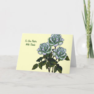 Bedankt naar predikant: Drie witte rozen: Kunst