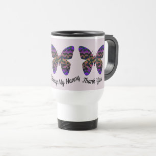 Bedankt Nanny Appreciation Bright Butterfly Reisbeker