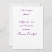 Bedankt om een constante vriend te zijn kaart (Achterkant)