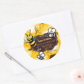 Bedankt om hier te zijn voor onze bruiloft Persona Ronde Sticker (Envelop)
