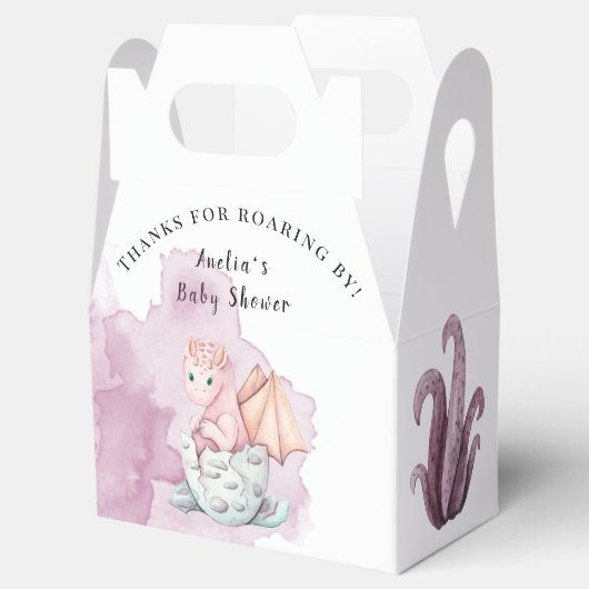 Bedankt om langs te brullen! Dragon Baby shower Bedankdoosjes (Geopend)