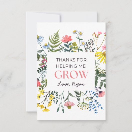 Bedankt om me te helpen groeien docent / Dagopvang (Voorkant)