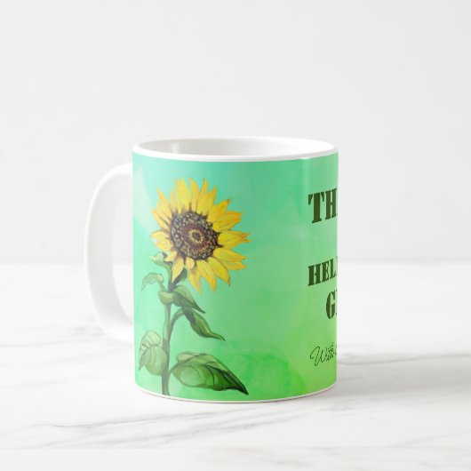 Bedankt om me te helpen groeien! mok koffie (Voorkant links)