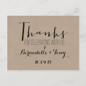 Bedankt om met ons te vieren! Weddenschap Bedankt Briefkaart (Voorkant)