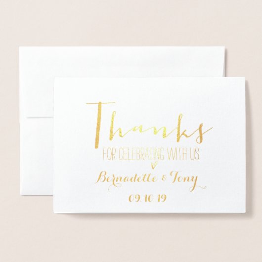 Bedankt om met ons te vieren! Weddenschap Bedankt Folie Kaarten (Voorkant met envelop)