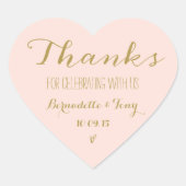 Bedankt om met ons te vieren! Weddenschap Bedankt Hart Sticker (Voorkant)