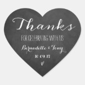 Bedankt om met ons te vieren! Weddenschap Bedankt Hart Sticker (Voorkant)