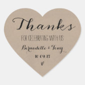 Bedankt om met ons te vieren! Weddenschap Bedankt Hart Sticker (Voorkant)