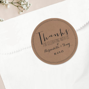 Bedankt om met ons te vieren! Weddenschap Bedankt Ronde Sticker