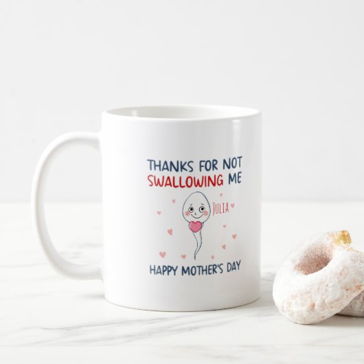 Bedankt om mij niet te slikken koffiemok (Met donut)