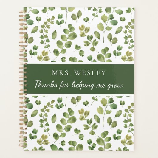 Bedankt om mij te helpen planner te kweken (Voorkant)