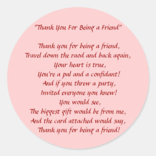 Bedankt om mijn vriend te zijn - stickers