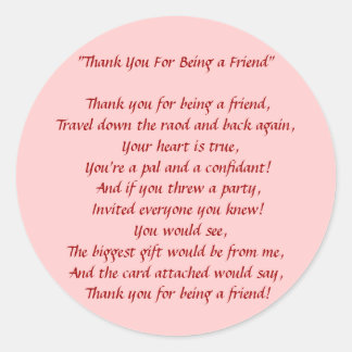 Bedankt om mijn vriend te zijn - stickers