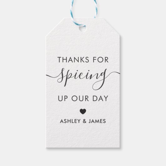 Bedankt om ons Label voor de bruiloft op te pakken Cadeaulabel (Voorkant)