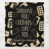 Bedankt om te komen | Mahjong tegels Wijn Etiket (Enkel label)