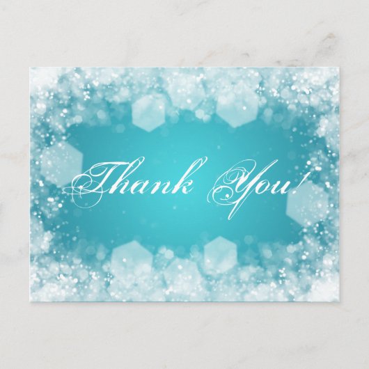 Bedankt Opmerking Baby shower Night Sparkle Turquo Briefkaart (Voorkant)