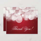 Bedankt Opmerking Glow & Sparkle Red Briefkaart (Voorkant / Achterkant)