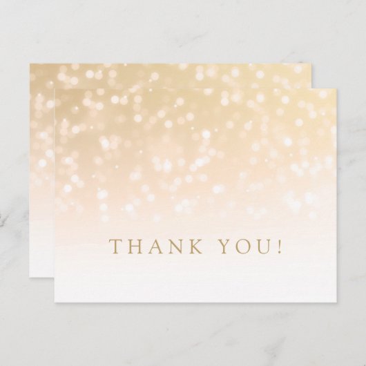 Bedankt Opmerking Gouden Bokeh Sparkle Lights Briefkaart (Voorkant / Achterkant)